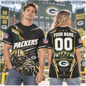 Green Bay Packers Viking Mascot Custom Name Football Shirt Green Bay Packers Viking Mascot Custom Name Football Shirt