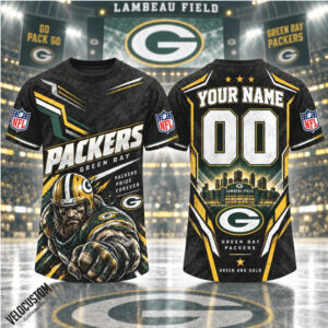 Green Bay Packers Viking Mascot Custom Name Football Shirt