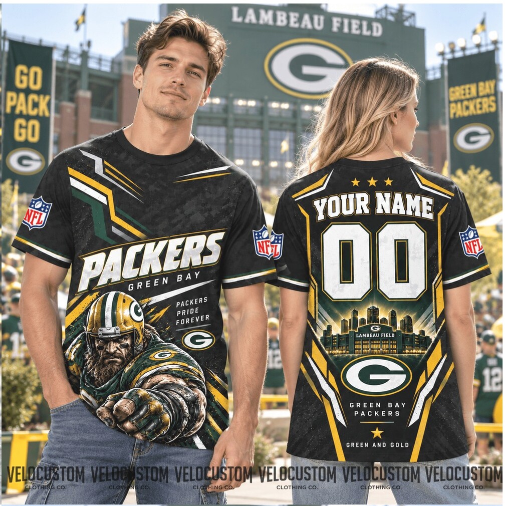 Green Bay Packers Viking Mascot Custom Name Football Shirt Green Bay Packers Viking Mascot Custom Name Football Shirt