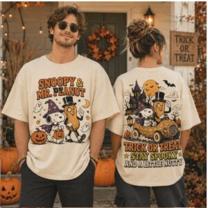 Halloween Snoopy Mr Peanut Trick Or Treat Stay Spooky Shirt
