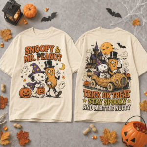 Halloween Snoopy Mr Peanut Trick Or Treat Stay Spooky Shirt