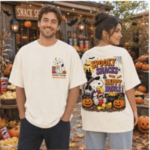 Halloween Snoopy Pringles Snacks Spooky Season Happy Howls Shirt