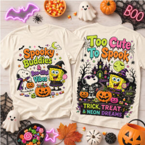 Halloween Snoopy SpongeBob Spooky Buddies Trick Or Treat Shirt