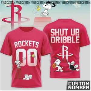 Houston Rockets Snoopy Basketball Custom Number Shirt
