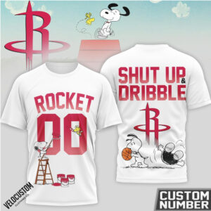 Houston Rockets Snoopy Basketball Custom Number Shirt