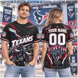 Houston Texans Bull Mascot Custom Name Football Shirt Houston Texans Bull Mascot Custom Name Football Shirt