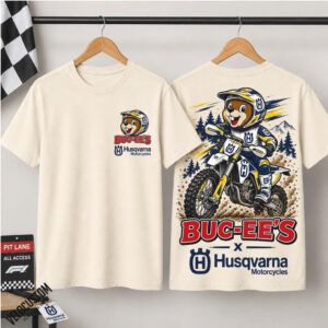 Husqvarna Motorcycles Beaver Mascot Dirt Bike Off Road Shirt