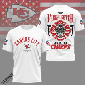 Kansas City Chiefs Firefighter American Flag Fire Department Shirt