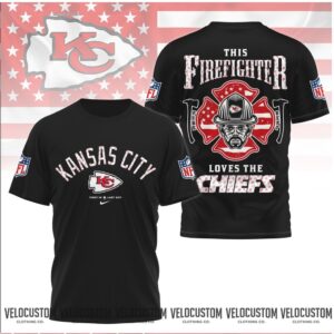 Kansas City Chiefs Firefighter American Flag Fire Department Shirt