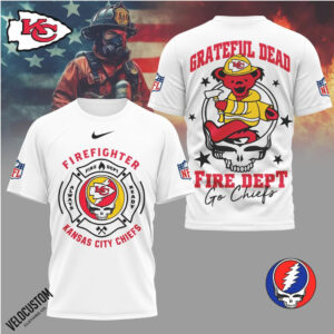 Kansas City Chiefs Firefighter Grateful Dead Bear Shirt