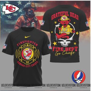 Kansas City Chiefs Firefighter Grateful Dead Bear Shirt