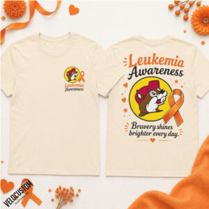 Leukemia Awareness Beaver Orange Ribbon Support Graphic Shirt