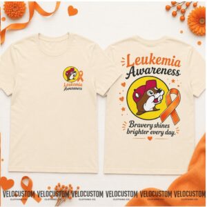 Leukemia Awareness Beaver Orange Ribbon Support Graphic Shirt