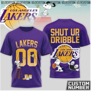 Los Angeles Lakers Snoopy Basketball Custom Number Shirt