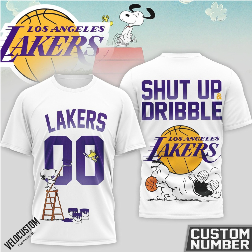 Los Angeles Lakers Snoopy Basketball Custom Number Shirt Los Angeles Lakers Snoopy Basketball Custom Number Shirt