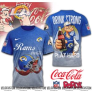 Los Angeles Rams Football Popeye Drink Strong Play Hard Shirt