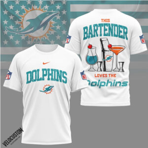 Miami Dolphins Bartender Cocktail Drinks Football Shirt