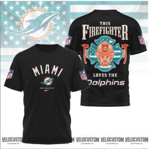 Miami Dolphins Firefighter American Flag Fire Department Shirt