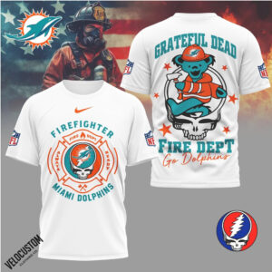 Miami Dolphins Firefighter Grateful Dead Fire Dept Shirt