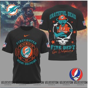 Miami Dolphins Firefighter Grateful Dead Fire Dept Shirt