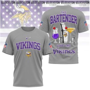 Minnesota Vikings Bartender Cocktail Drinks Football Shirt