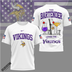 Minnesota Vikings Bartender Cocktail Drinks Football Shirt