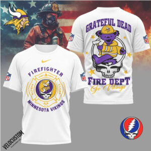 Minnesota Vikings Firefighter Grateful Dead Fire Dept Shirt