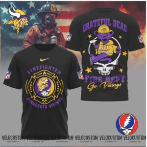 Minnesota Vikings Firefighter Grateful Dead Fire Dept Shirt