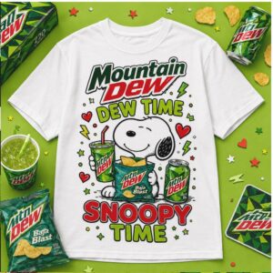 Mountain Dew Snoopy Dog Cartoon Drink Snacks Shirt