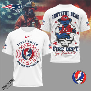 New England Patriots Firefighter Grateful Dead Bear Shirt