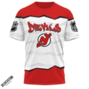 New Jersey Hockey Skull Skeleton Graphic Sports Shirt