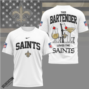 New Orleans Saints Bartender Cocktail Drinks Football Shirt