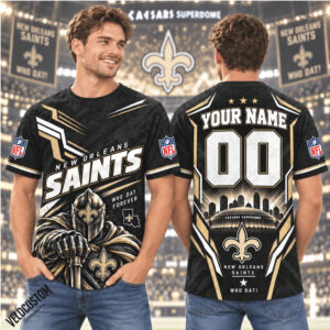 New Orleans Saints Mascot Dome Custom Name Football Shirt