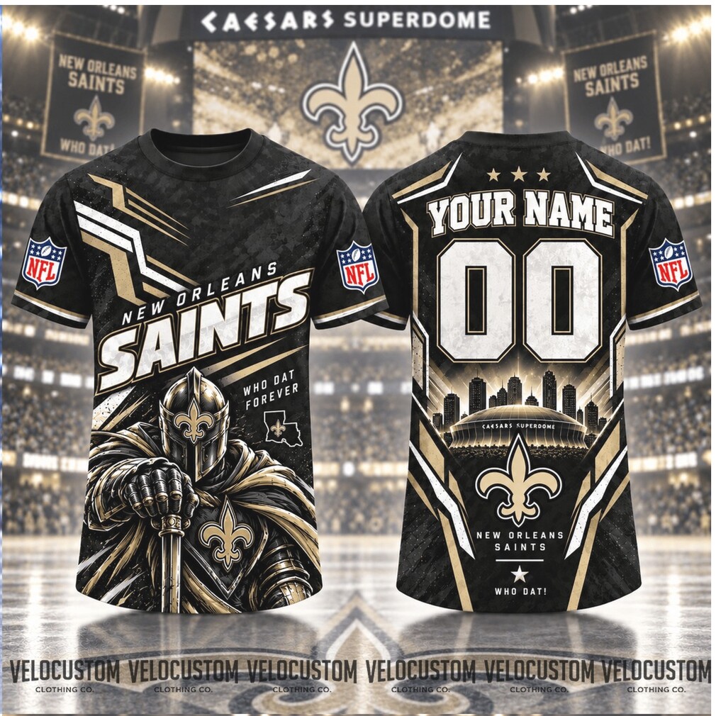 New Orleans Saints Mascot Stadium Custom Name Football Shirt New Orleans Saints Mascot Stadium Custom Name Football Shirt