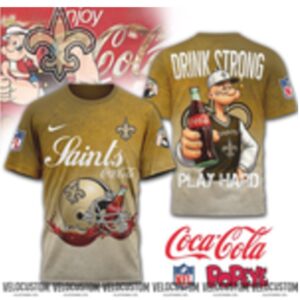 New Orleans Saints Popeye Coca Cola Drink Strong Shirt