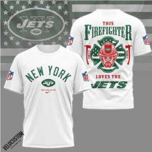 New York Firefighter Football Fan American Flag Shirt
