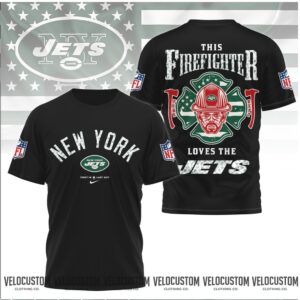 New York Firefighter Football Fan American Flag Shirt