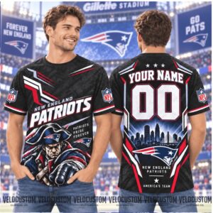 New York Giants Mascot Skyline Custom Name Football Shirt