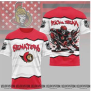 Ottawa Hockey Skull Skeleton Graphic Sports Shirt