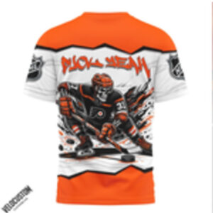 Philadelphia Hockey Skull Skeleton Graphic Sports Shirt
