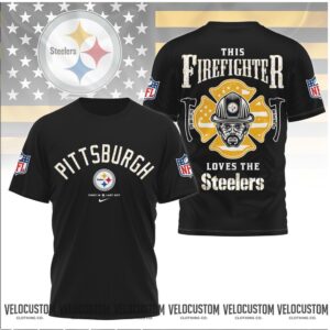 Pittsburgh Steelers Firefighter American Flag Fire Department Shirt