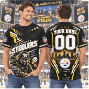 Pittsburgh Steelers Mascot Bridge Custom Name Football Shirt Pittsburgh Steelers Mascot Bridge Custom Name Football Shirt