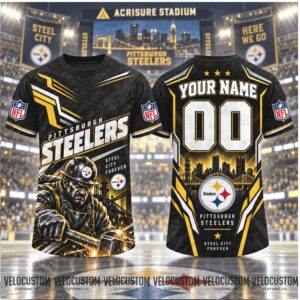 Pittsburgh Steelers Mascot Bridge Custom Name Football Shirt