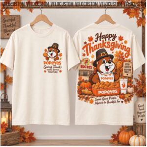Popeyes Thanksgiving Beaver Character Fall Holiday Shirt Popeyes Thanksgiving Beaver Character Fall Holiday Shirt