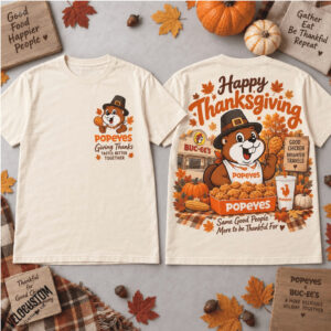 Popeyes Thanksgiving Beaver Character Fall Holiday Shirt