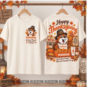 Popeyes Thanksgiving Beaver Character Fall Holiday Shirt