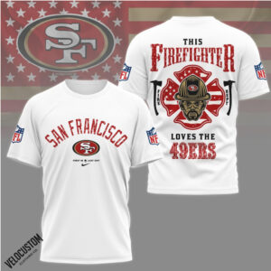 San Francisco 49ers Firefighter American Flag Fire Department Shirt