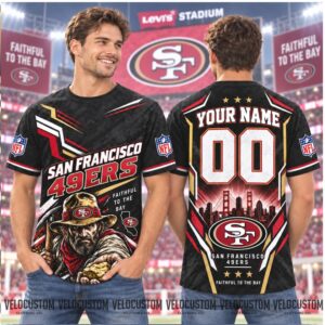 San Francisco 49ers Mascot Bridge Custom Name Football Shirt