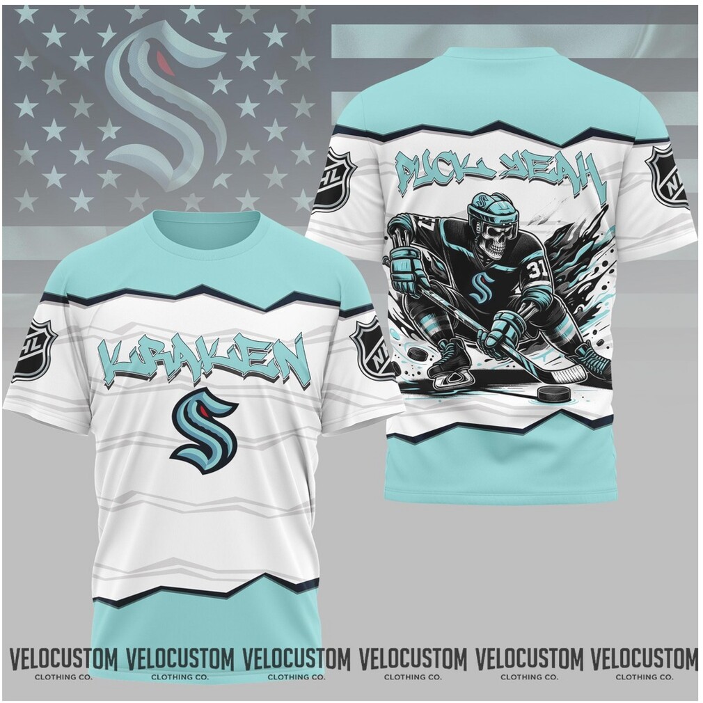 Seattle Hockey Skeleton Skull Puck Yeah Shirt Seattle Hockey Skeleton Skull Puck Yeah Shirt