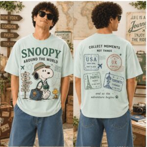 Snoopy Around The World Travel Adventure Shirt